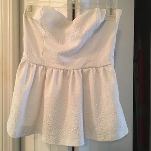 White peplum top